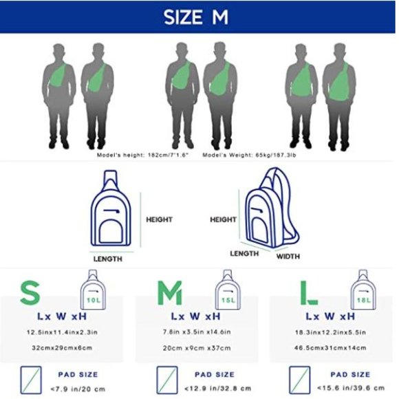 Packable Small Crossbody Sling‎ Backpack Shoulder Chest Bag Daypack - Picture 7 of 16